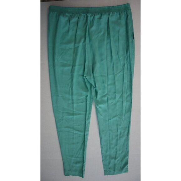 PianuraStudio MPA2693U1 Womens Sz 46 US 10/XL Green Silk Blend Casual Pants - Picture 2 of 9